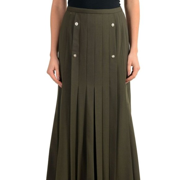 Versace Versus Wool Green Women's Maxi Skirt - Picture 1 of 7